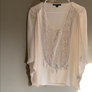 Romantic light top with knitted pattern sz XS